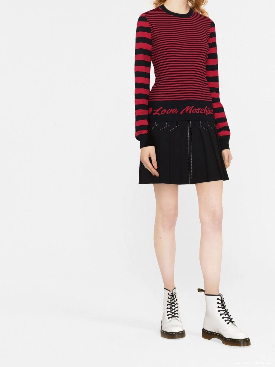 Affordable Moschino Love intarsia-logo Women striped jumper 0323